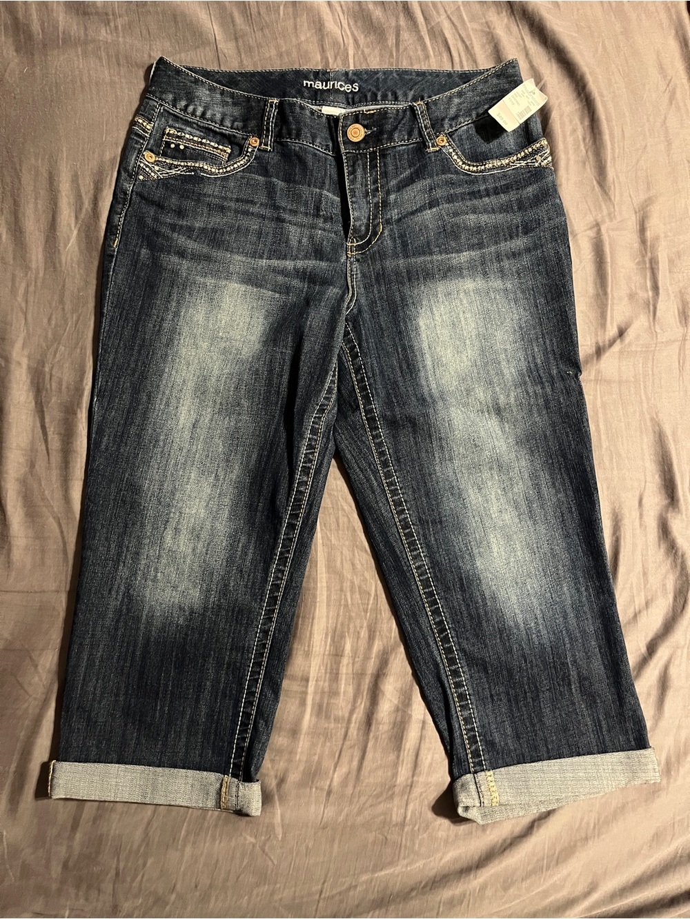 Women’s Maurices Denim Capris with Cuffed Hem, size 11/12